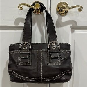 Coach Dark Brown Satchel handbag.